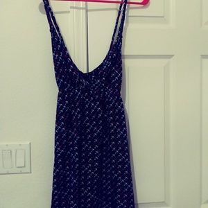 Red, White, and Navy Blue Anchor Printed Dress